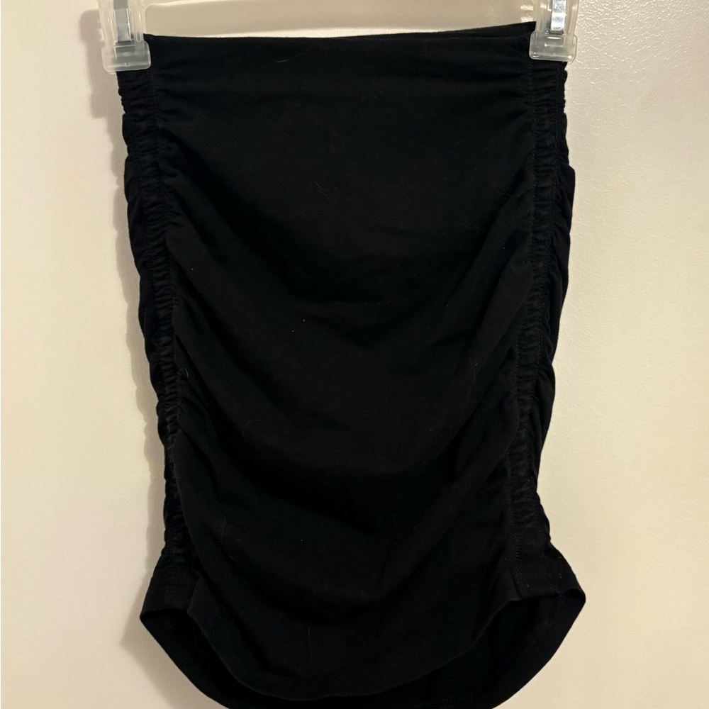 Elegant Black Ruched Skirt